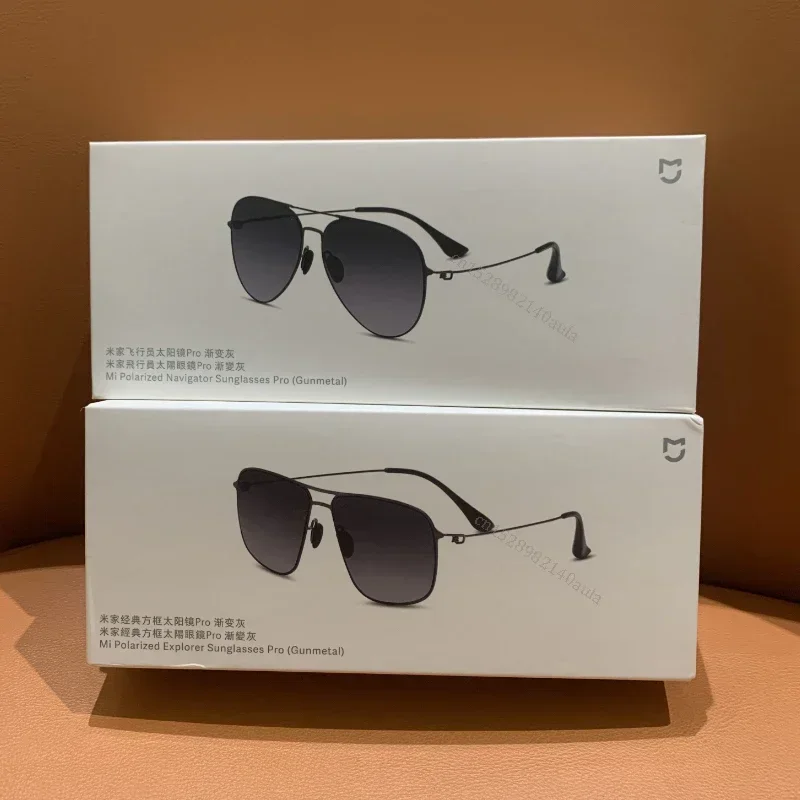 Xiaomi Mijia Aviator / Classic Square Sunglasses Pro Block UV مضاد للوهج من الفولاذ المقاوم للصدأ إطار رفيع للغاية للرجال والنساء في الهواء الطلق