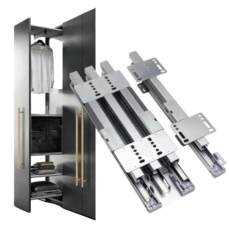 Steel Heavy Duty Full Extension Slow Closure Drawer Guide Bottom Mounted Wardrobe