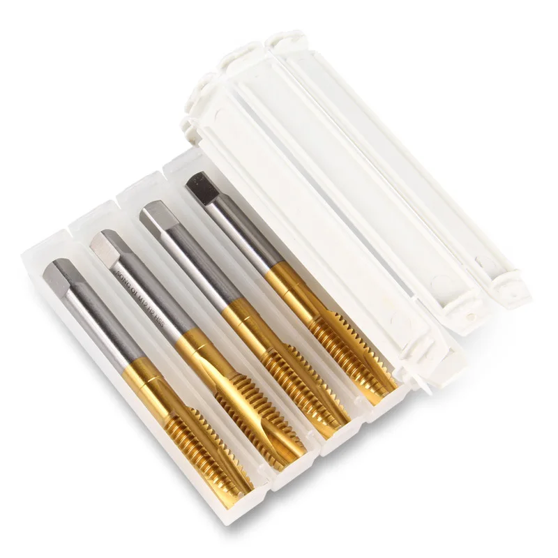 M12 Tapping Drill Bit Titanium Plated Straight Groove Spiral Tap for Stainless Steel
