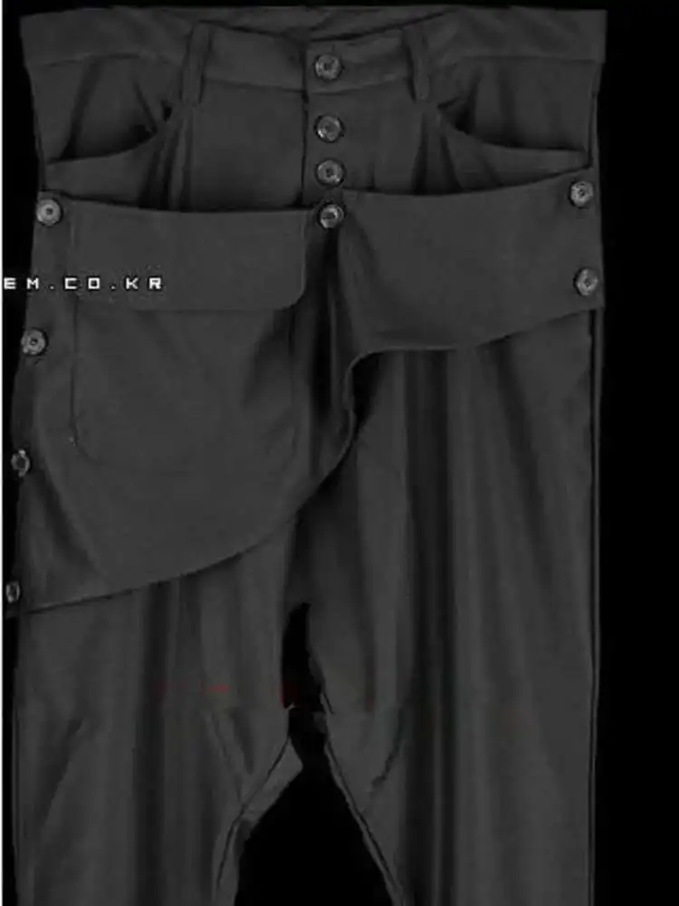 HKSH Korean Dark Fashion Men's Casual Pencil Pants Trendy Niche Design Spring Autumn Gothic Japanese Punk Pocket Trousers HK1762