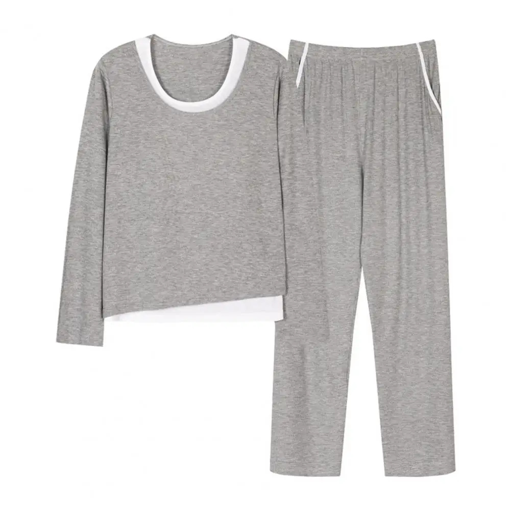 

Дышащая пижама из модальной ткани, мягкая, приятная для кожи одежда для сна, уютный пижамный комплект из модала со встроенным бюстгальтером для женщин, топ с длинными рукавами