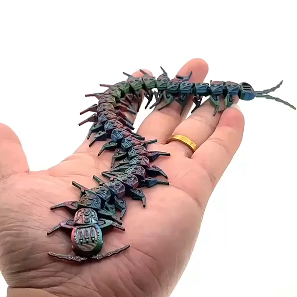 3D Printed Centipede Toys Model Insects Multi-joint Movable Animal Figures Ornament Decorative Desktop Novelty Toy Kids Gifts