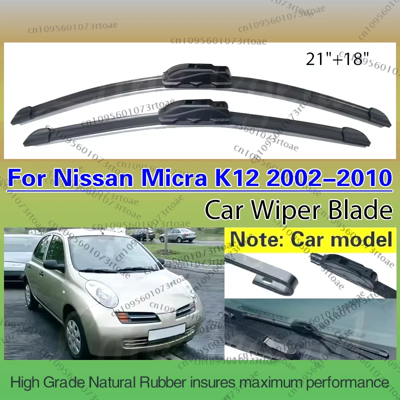 

Car Windshield Wiper Blades For Nissan Micra K12 2002 2003 2004 2005 2006 2007 2008 2009 2010 Soft Rubber Auto Front Windscreen