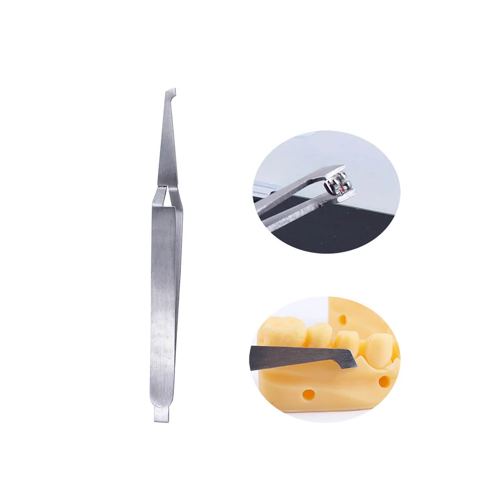 Stainless Steel Plier Orthodontics Bracket Tweezer Forceps Holder Anti X Reverse Design with Positioning