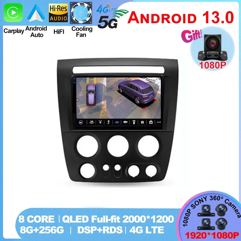 

For Hummer H3 1 2005 - 2010 QLED Screen Android13 DVD NO 2DIN Stereo Multimedia Car Player Head Unit GPS Navigation Stereo Radio