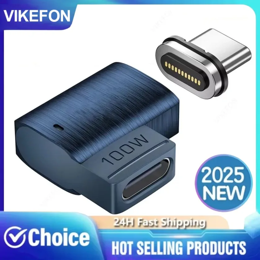 

VIKEFON PD 100W Fast Charging USB3.0 USB C to Type C Magnetic OTG Adapter 5Gbps Data OTG Converter for Macbook iPhone 16 15