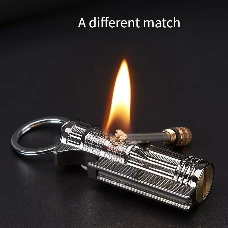 New Multifunctional Classic Bottle Opening Key Box, Metallic Keychain Outdoor Portable Men's Gadget lighter