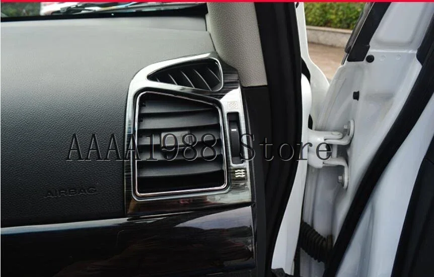 Black titanium wire drawing stainless steel air conditioning decoration trim 2pcs for Chevrolet Captiva 2011~2018 accessories