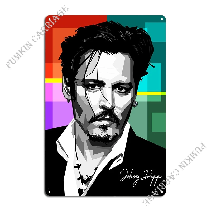 Johnny Depp Metal Sign Rusty Kitchen Create Cinema Tin Sign Poster