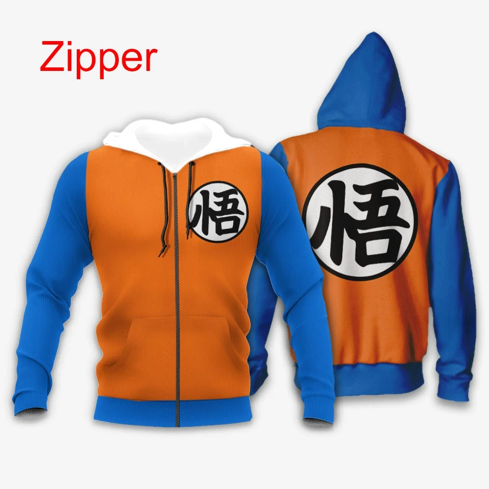 

Dragon Ball Goku Kanji Symbol Zipper Hoodie - Men Women Children's Anime Sweatshirt Fashionable Japan Cartoon Jacket Coat