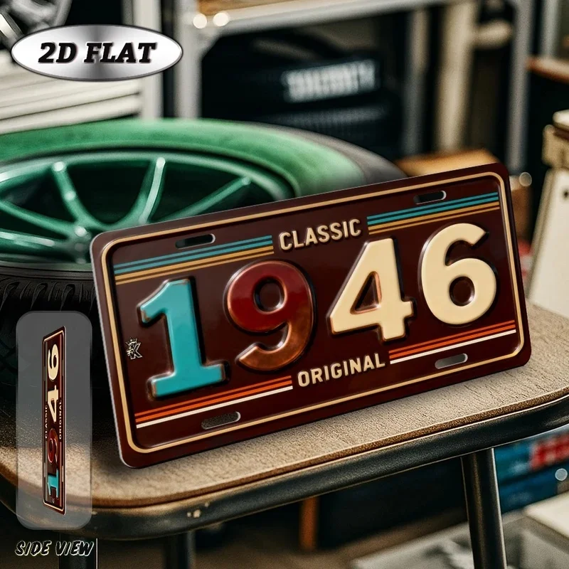 2D Flat, [JIT]2D Flat-[2D Flat] 2D Flat-[2D Flat], 2D Plane, 1pc, Vintage Metal Decorative Sign(30.48*15.24 cm), 1946 Classic Re