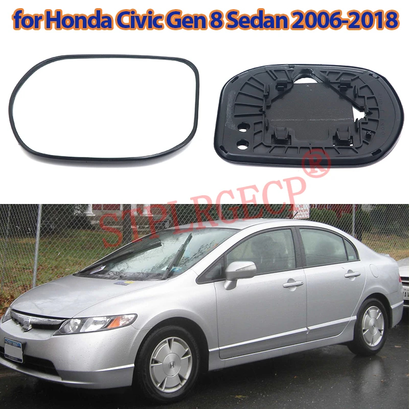 Auto-Ersatz-Seitenspiegel ohne Heizung, Beheizbares Spiegelglas mit Platte für Honda Civic Gen 8 Limousine 2006-2011