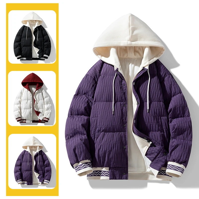 女性男性古典的な暖かい冬ジャケットダウンジャケット 90% ダックダウンアウターカップルコート偽ツーピースパーカージャケット