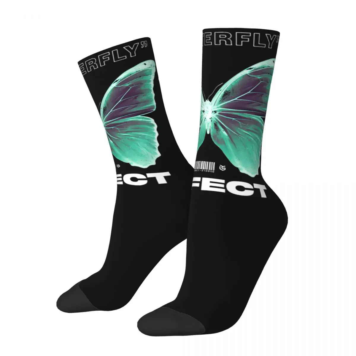 Butterfly Gift Crew Socks Merchandise for Women Flexible Crew Socks