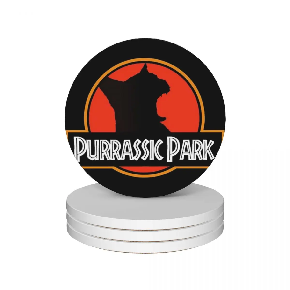 

Purrassic Park Ceramic Coasters (Set of 4) original flower coffee Coasters