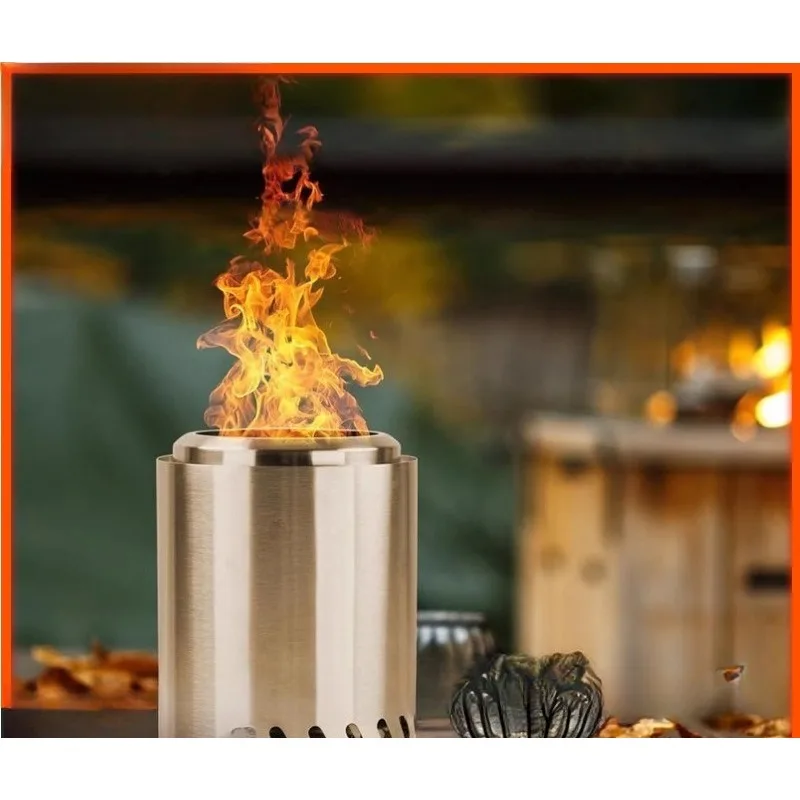 

Outdoor Portable Smoke-free Wood-fired Stove, Multi-functional Charcoal Stove, Barbecue Pit, Stainless Steel Wood-fired Stove