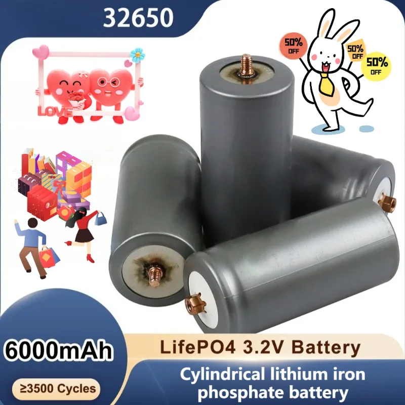 

5500/6000mAh 3.2V 32700 LiFePO4 Battery 35A Continuous Discharge Maximum 55A High Power Battery with Screw