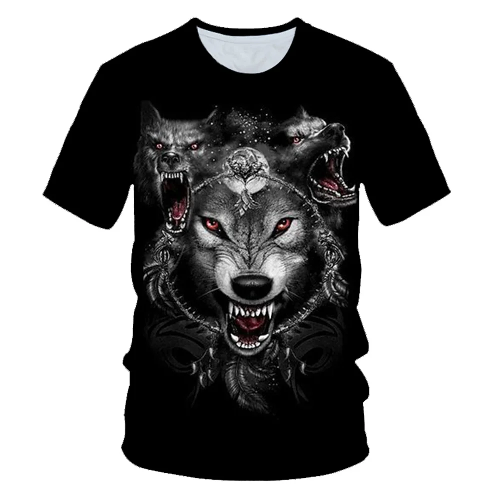 

3d Print Funny Animal Wolf Tshirts Kids Boys Girls Round Neck T-Shirts Baby Clothes 3d Printed T Shirt Children