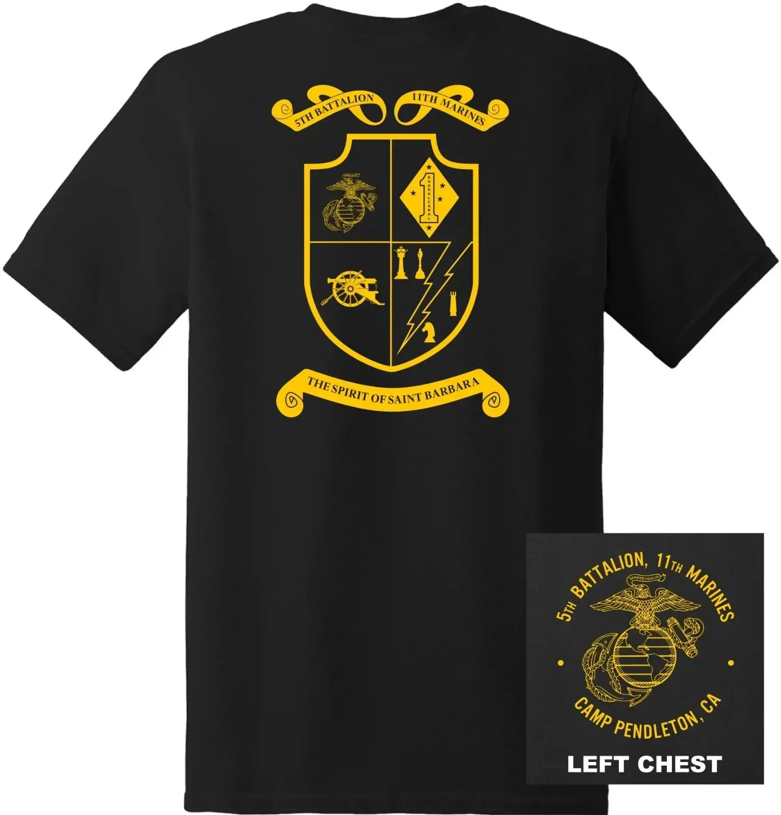 US Marine Corps - 5th Battalion 11th Marines Regiment T-Shirt 100% Cotton O-Neck Short Sleeve Summer Casual Mens T-shirt
