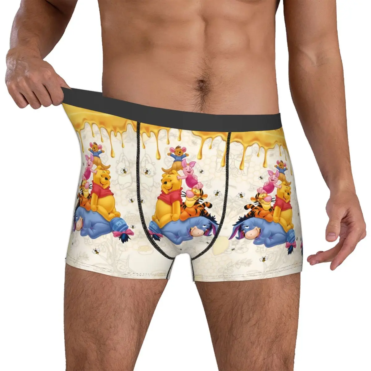 

Мужские трусы-боксеры с принтом Винни-Пуха, Тигра, Пиглета, Ии-Йора, Ру-Ру, забавные трусы с героями аниме