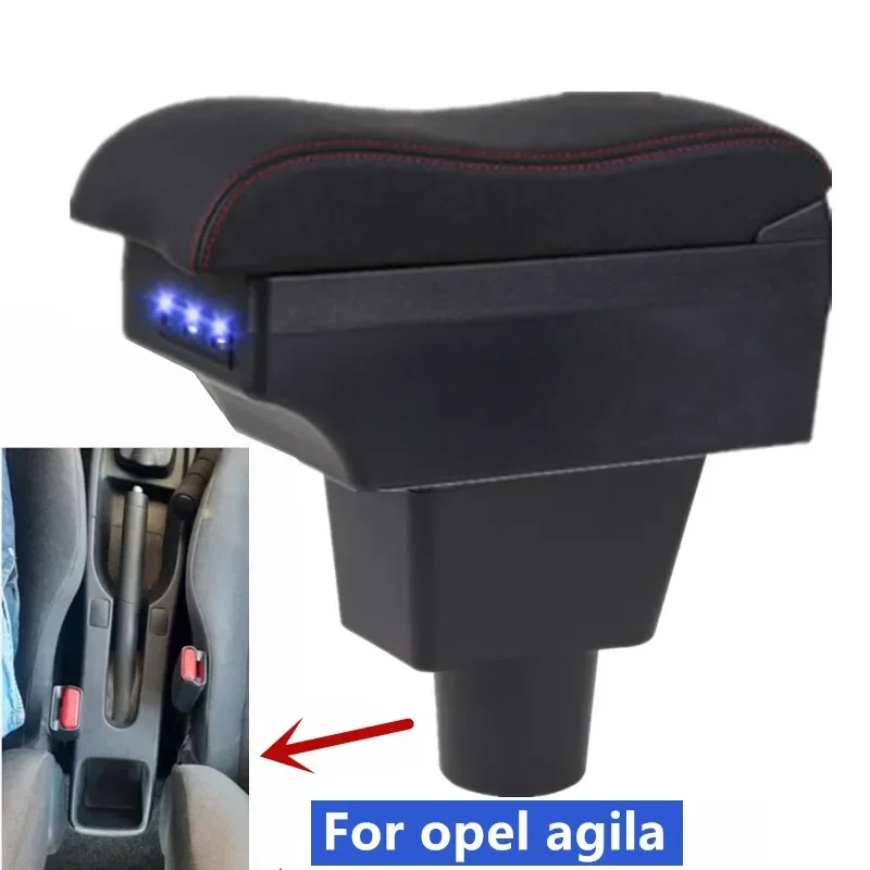 Fo opel agila Armrest Box Fo opel agila Car Armrest Central storage Box Retrofit Interior with USB Car Accessories