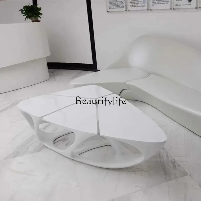 Modern Art Triangle Crack Hollow Shaped Household Coffee Table