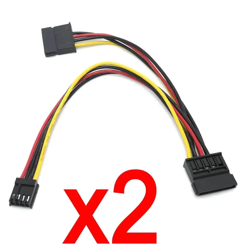 

2pcs Floppy 4pin AMP/TE 171822-4 to 2 SATA 15-Pin Female Power Cable for CM4 IO