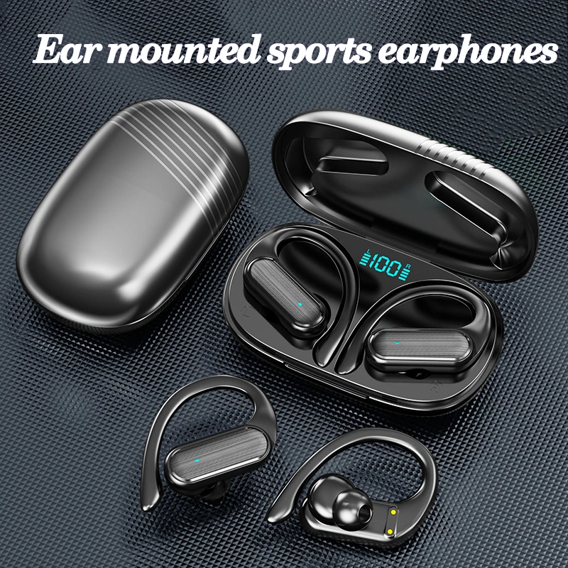 

Sports Wireless Headphones TWS Bluetooth 5.3 Earphones With Mic Noise Reduction Earhooks HiFi Music Waterproof Headsets