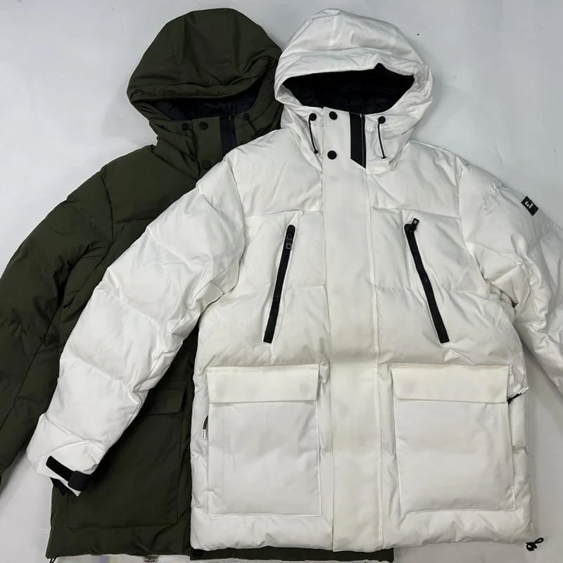 

Men's Winter Thiened Cotton Jaet Hooded Warmth Windproof Waterproof Extra Layered Coat for Cold Weather Unbranded Loose Fit