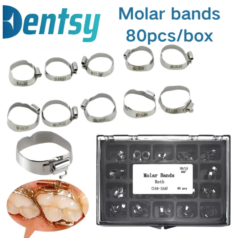 Stainless Steel 1st Molar Buccal Tube with Bands 80PCS MBT/ROTH 022 Orthodontic Accessories