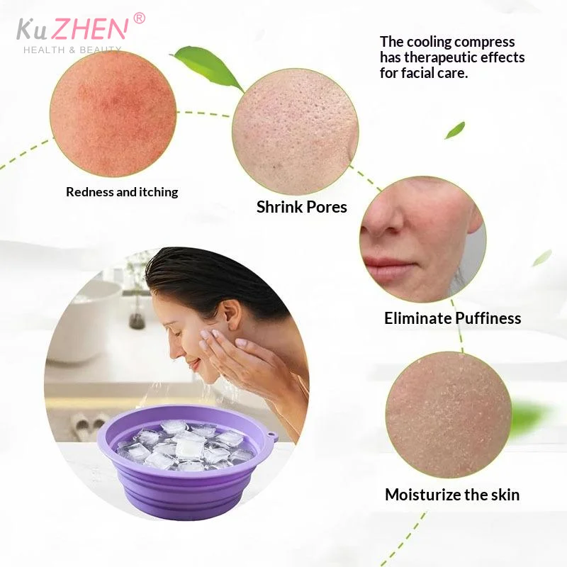Silicone Foldable Face Ice Bath Bowl For Facial Plunge Dipping Skin Care Tool Home Travel Beauty Essential Multi Purpose Nursing