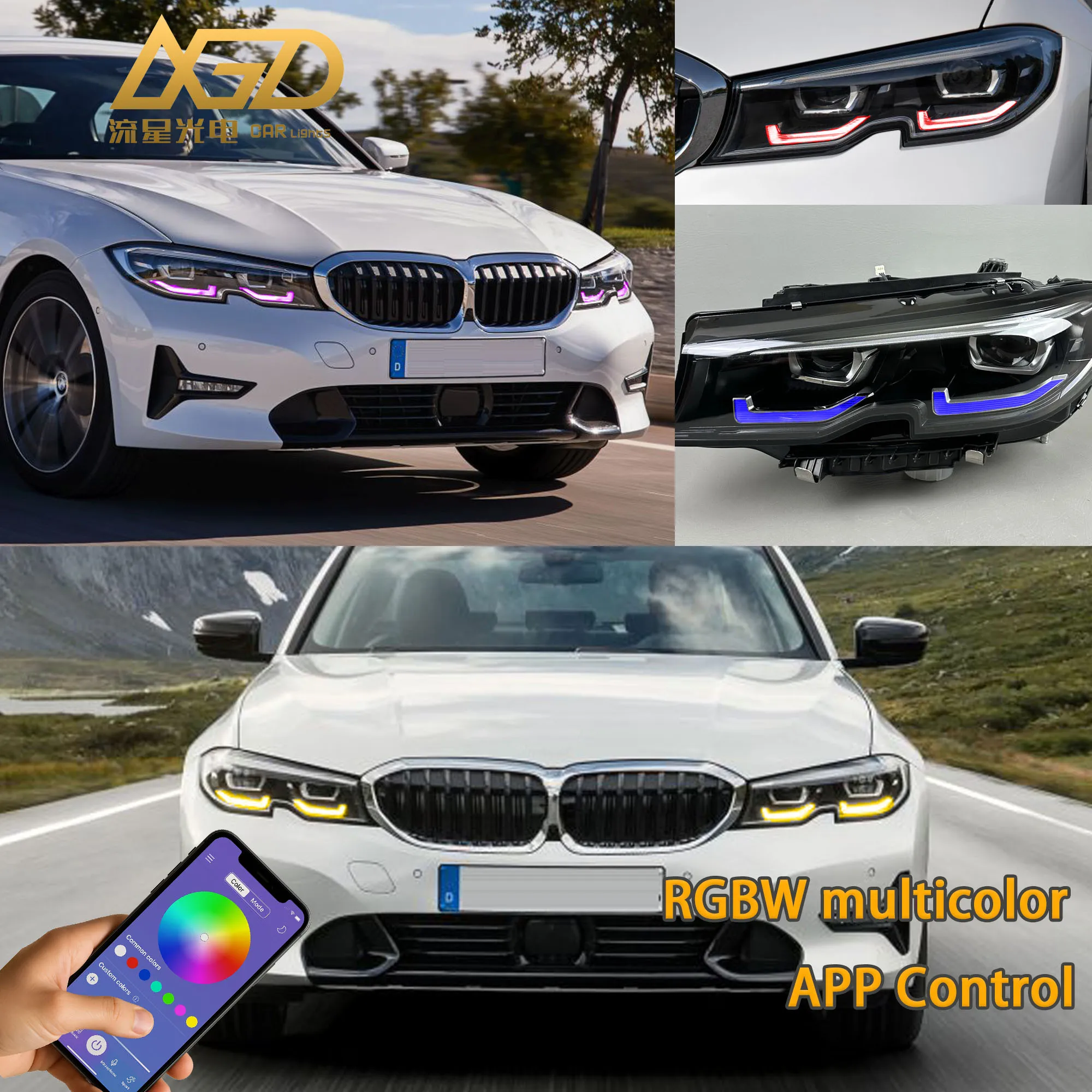 

RGBW DRL LED Modules With Heat Sinks For 2019-2022 BMW G20 G21 EU Version Fits S5A4A Adaptive LED Headlight