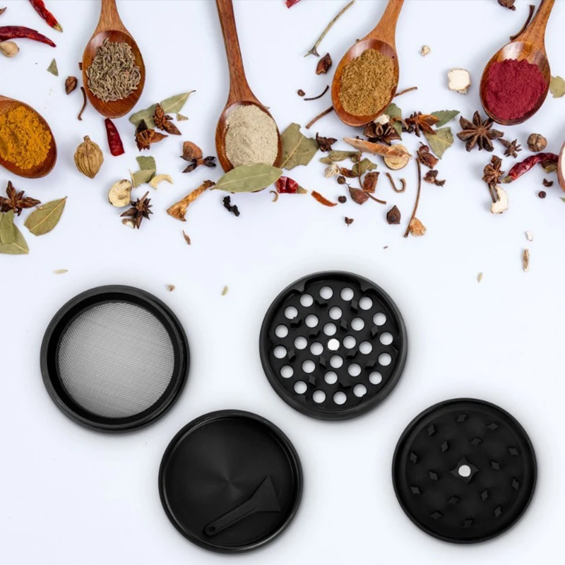 Zinc Alloy Vanilla Grinder 4-layer Manual Magnetic Suction Metal Tobacco Spice Grinder Spice Grinder Accessories Kitchen Tools