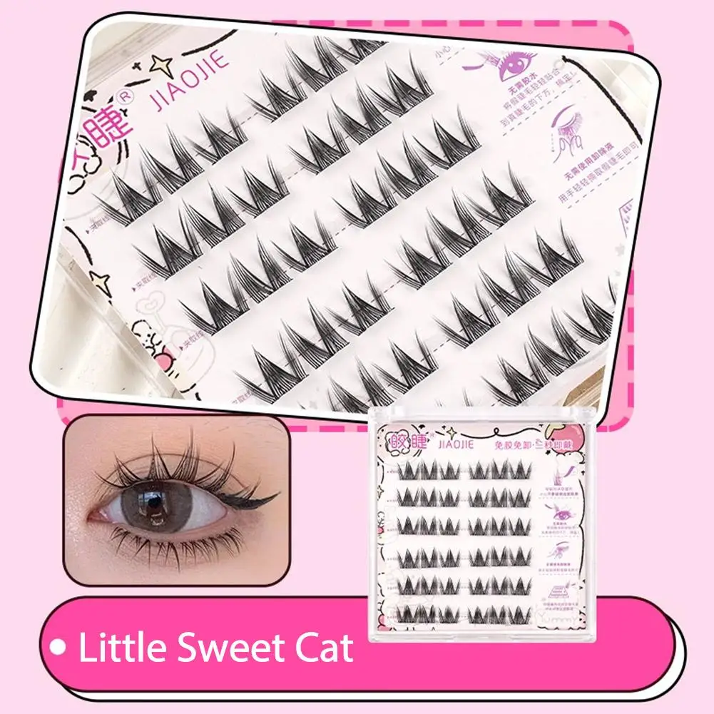 خالية من الغراء الرموش الصناعية الطبيعية ذاتية اللصق مجموعة واحدة لتقوم بها بنفسك لاش مجزأة كرة لولبية الرموش تمديد ماكياج أداة