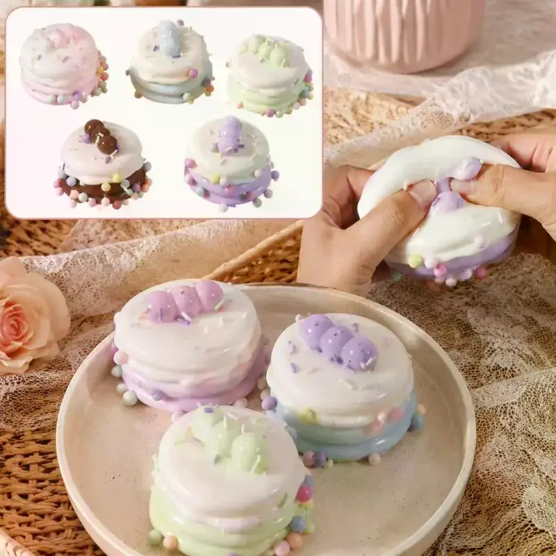 Simulation Cake Fidget Toys Soft Slow Rising Colorful Decor For Stress Relief Kids Play Birthday Party Favors