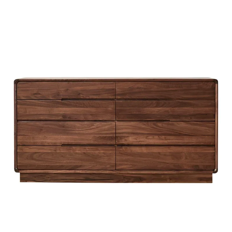 

black walnut solid wood chest, simple modern porch cabinet, bedroom multi-drawer dual-purpose vertical storage locker
