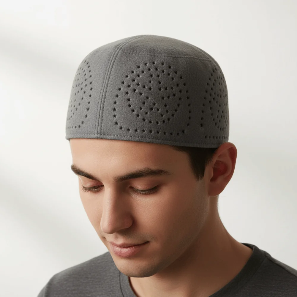 

New Elegant Eid Prayer Caps Woolen Cloth Breathable Muslim Caps Mesh Lightweight Turkey Fedoras Wedding Decoration