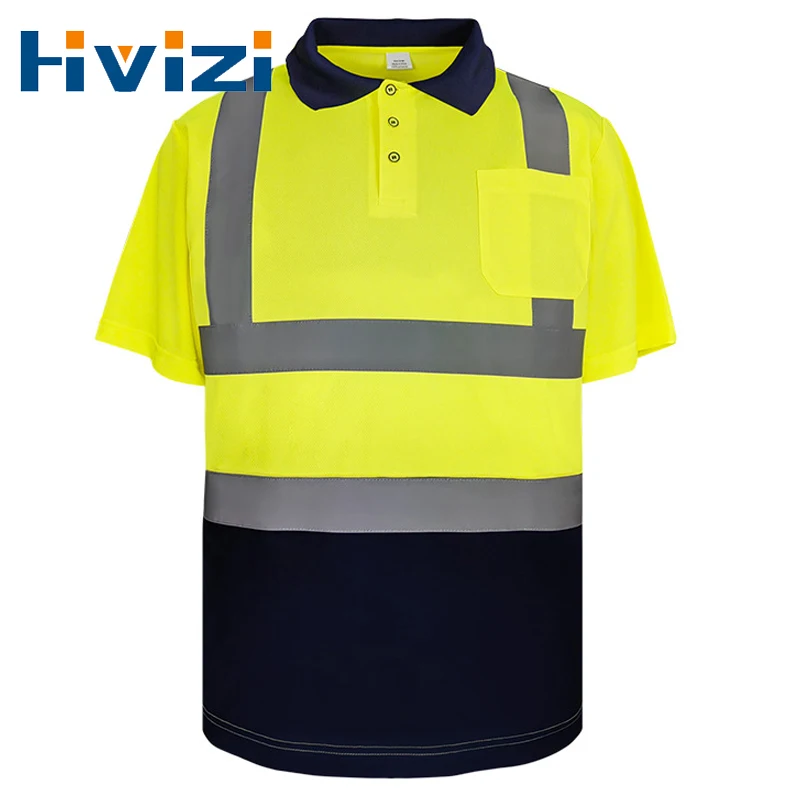 Hi Vis Polo Shirt High Visibility Reflective Shirt Safety Clothing Workwear Class 2