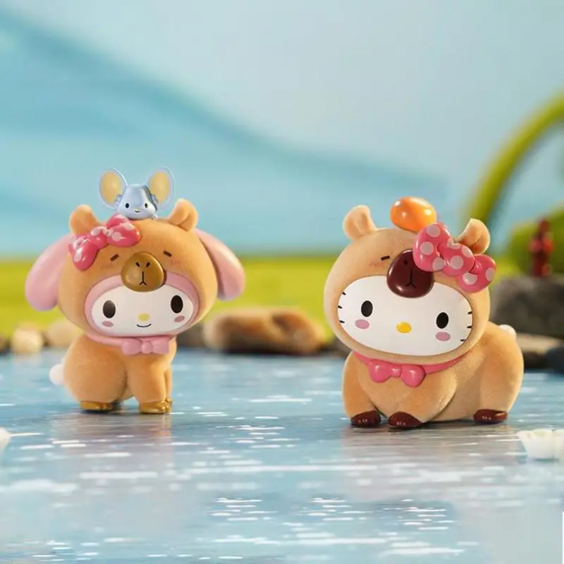 Nieuwe authentieke Sanrio Dolphin Series Blind Box Meleti Kuromi Model Ornament Schattige pop speelgoed Kerstverrassingscadeau