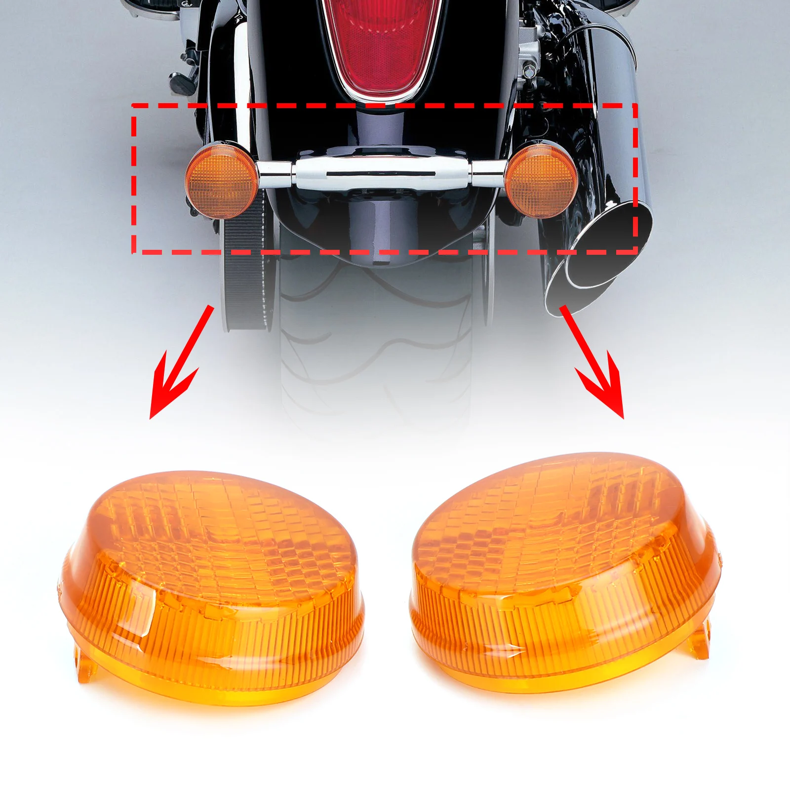 Topteng Turn Signal Light Lenses Cover For Honda Shadow Spirit VT750 Vulcan VN Motorcycle Accessories