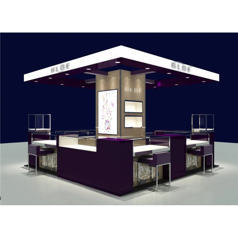 (Op Maat) Retail Sieraden Display Kiosk Verkoop Sieraden Winkelcentrum Showcase Kiosk Design