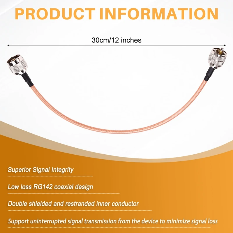 Коаксиальный кабель с низким коэффициентом потери, 12 дюймов, для антенны 4G LTE/Wi-Fi