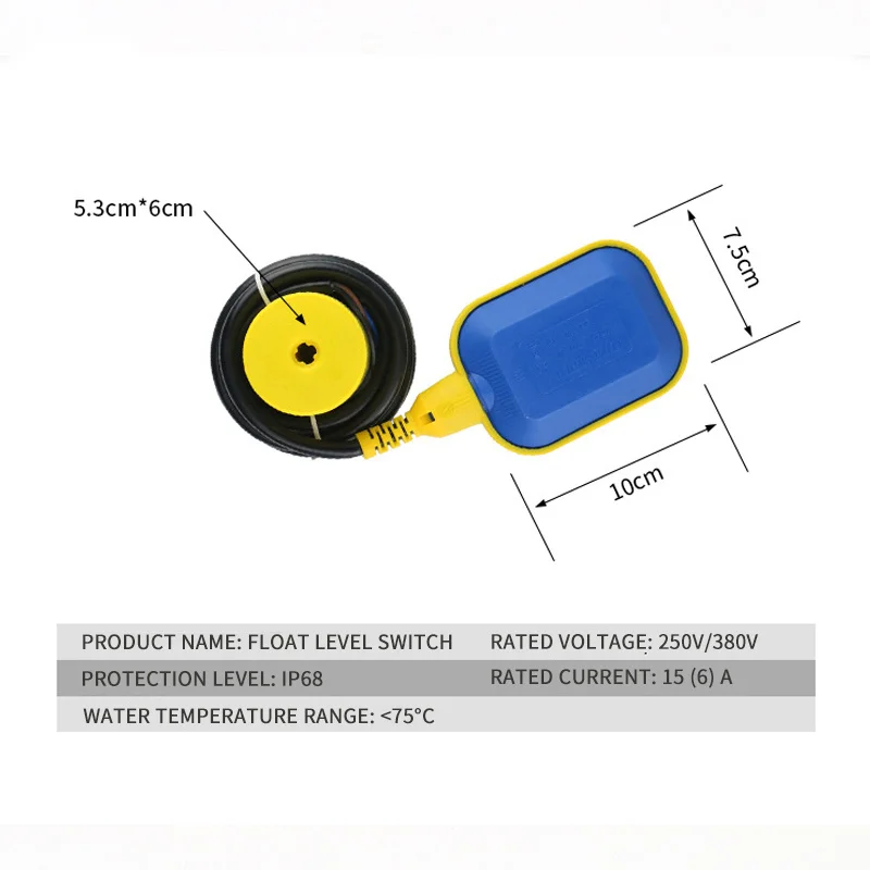 Square 15-2 2M 3M 4M 5M controller float switch liquid switch liquid fluid water level float switch controller contactor sensor