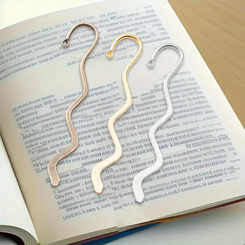 

10 Pcs DIY Wave Bookmarks Vintage Zinc Alloy Decorative Shelf Bookmarks Hanging Office Stationery Supplies Reading Accessories