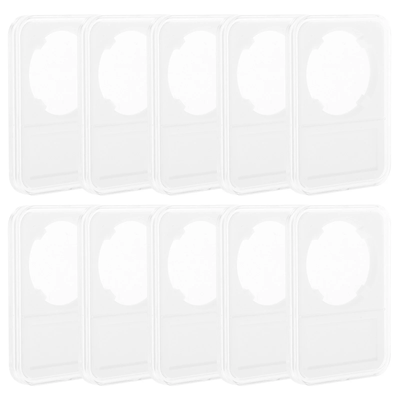 10pcs Transparent Coin Storage Box Plastic Coin Holder Organizer For Collectors Clear Coins Protector And Display Case For Coin