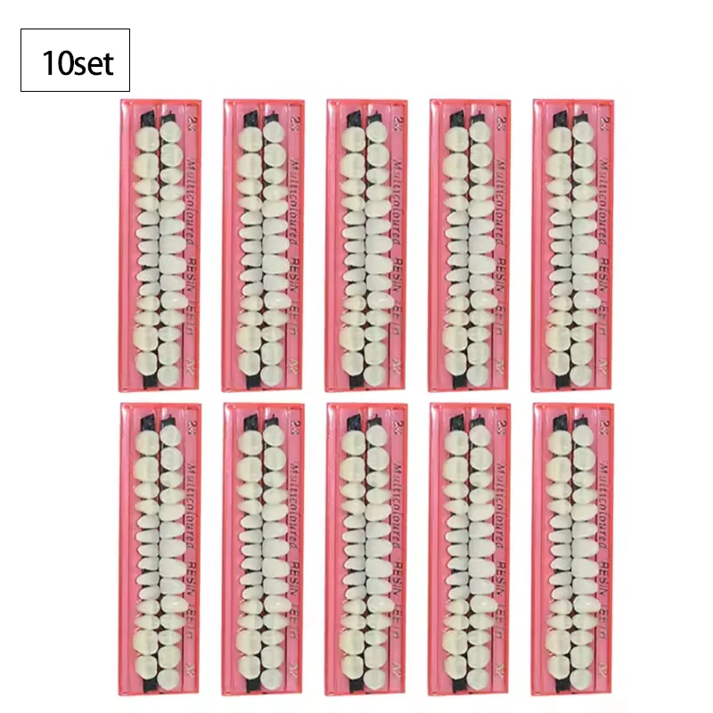 28 Teeth Dental Resin Denture Set 3D Shade Guide Color Comparator Bleaching Tray Restoration Kit