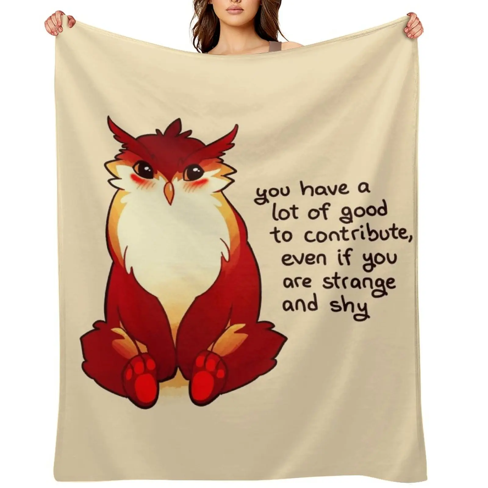 Couverture Polaire Blushing Owlbear de Luxe, Épaisse et Tendance, Idéale pour Bébé – Vous pouvez ajouter votre propre touche de style