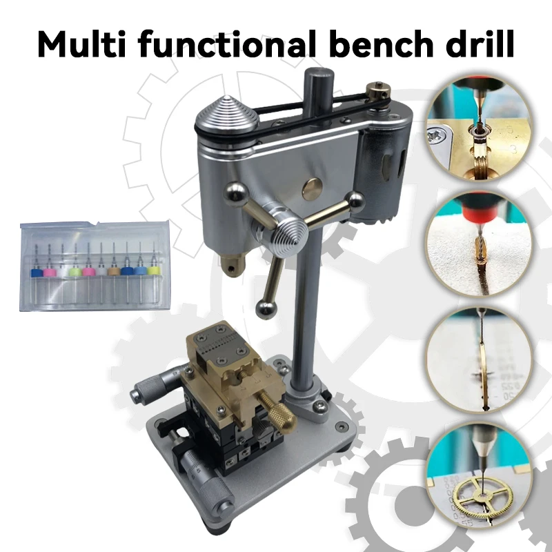 Watchmaker Tools， Multifunction Precision Bench Drill Crown Punch Remove Broken Screws from Movement Plate