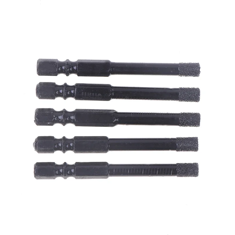 5pcs 6mm Dry Diamond Drill Bits Set Vacuum Brazed Core Drill Bit Kit Quick Change Hex Shank For Porcelain Granite Tile Marble