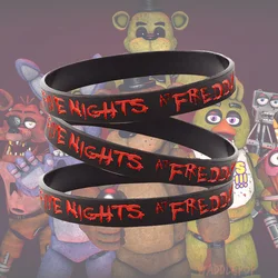 10pcs Black Five Nights At Freddy Bracelets Party Favors Silicone Wristbands for Gift Bag Fillers Carnival Prizes Birthday Suppl